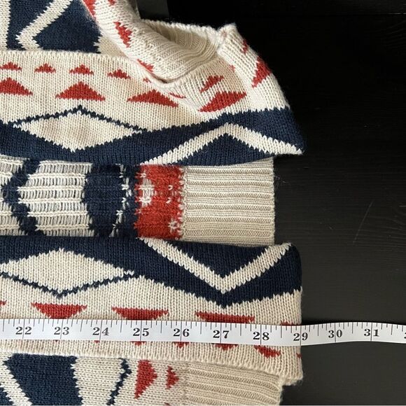 Fate Open Cardigan Sweater Womens Medium Beige Boho Aztec Knit Long Sleeve - Picture 12 of 12